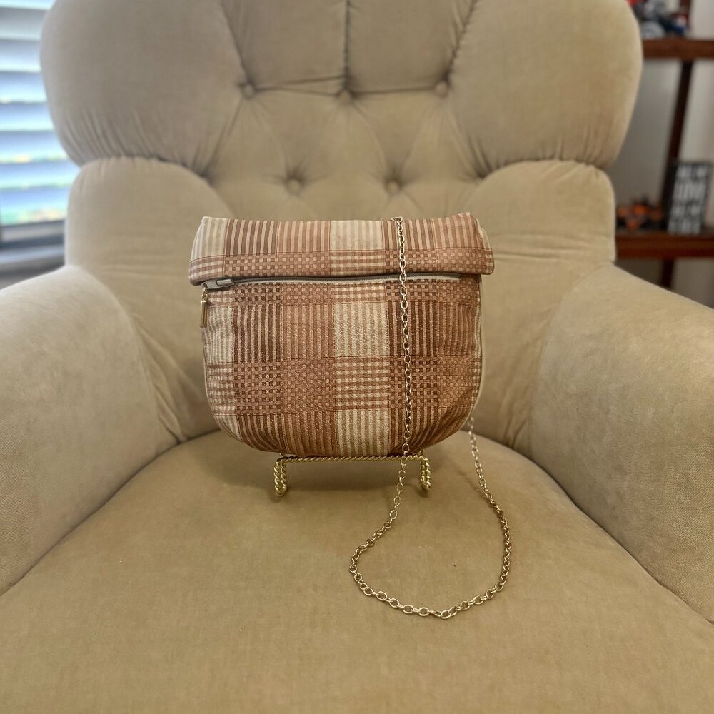 VTG Auth MEYERS USA Genuine Leather Circa 1980's  Plaid Convertible Clutch Bag